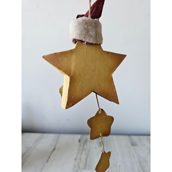 Metal star Santa ornament Bell Xmas tree - Picture 3 of 6